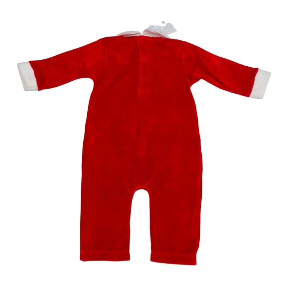 NWT Kissy Kissy 0-3M Santa Sleigh Velour Playsuit - Picture 2 of 5